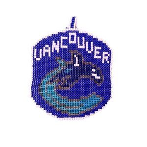 Handcrafted Beaded Vancouver Canuck's Medal - No Chain NHL Hockey